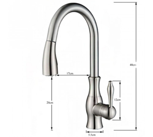 Смеситель для кухни с выдвижной лейкой MATRIX SMF-323527/BB