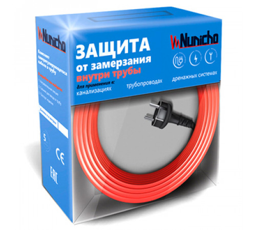 Кабель греющий NUNICHO MICRO10-2CR саморегулирующийся в трубу (8 м)