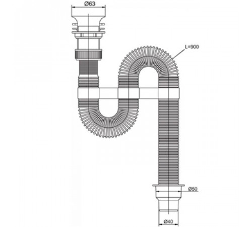 Гофросифон VIRPlast 311 1-1/4х40/50 мм