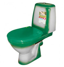 Унитаз-компакт ROSA ПРЕМЬЕР, цвет зелёный декор