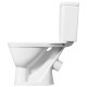 Унитаз-компакт SANTEK УНО 1.WH50.1.613, выпуск косой, сиденье полипропиленовое soft-close, спуск двухрежимный, цвет белый