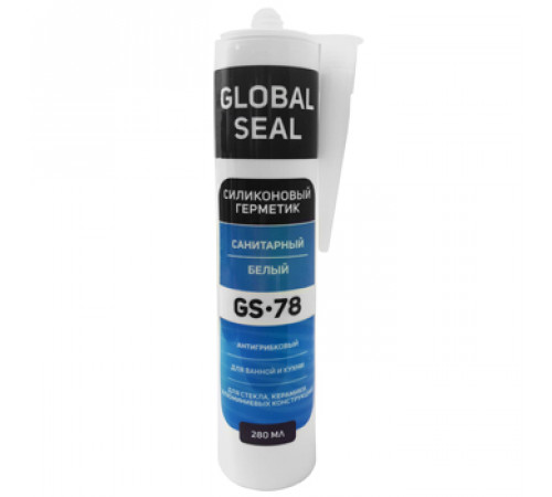 Герметик силиконовый GLOBAL SEAL GS78 санитарный цвет белый (280 мл)
