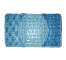 Коврик резиновый массажный 66х39 для ванной на присосках, голубой