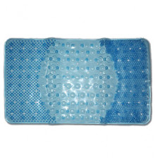 Коврик резиновый массажный 66х39 для ванной на присосках, голубой
