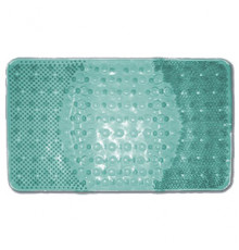 Коврик резиновый массажный 66х39 для ванной на присосках, зеленый