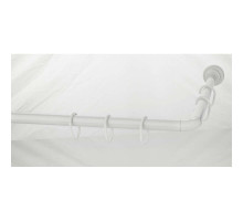 Карниз для ванной "Zalel" 90-90-90см , белый, угловой, алюминий, без колец