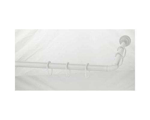 Карниз для ванной "Zalel" 90-90-90см , белый, угловой, алюминий, без колец