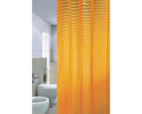 Шторка для ванной 3D(PVA) 180х180 БЕЗ колец оранжевая